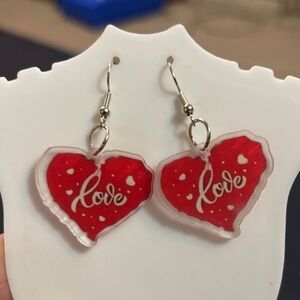 Red Heart Love Earrings
